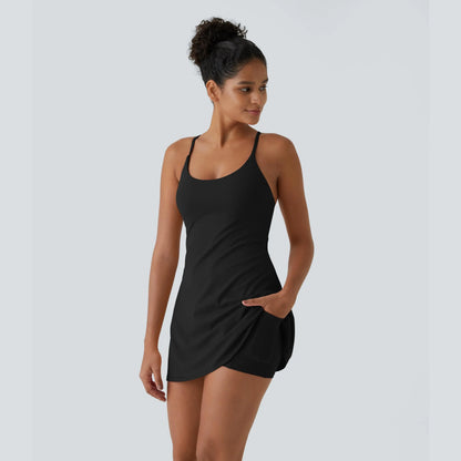 Womens Plush Backless Active Dress-Easy Peezy Edition
