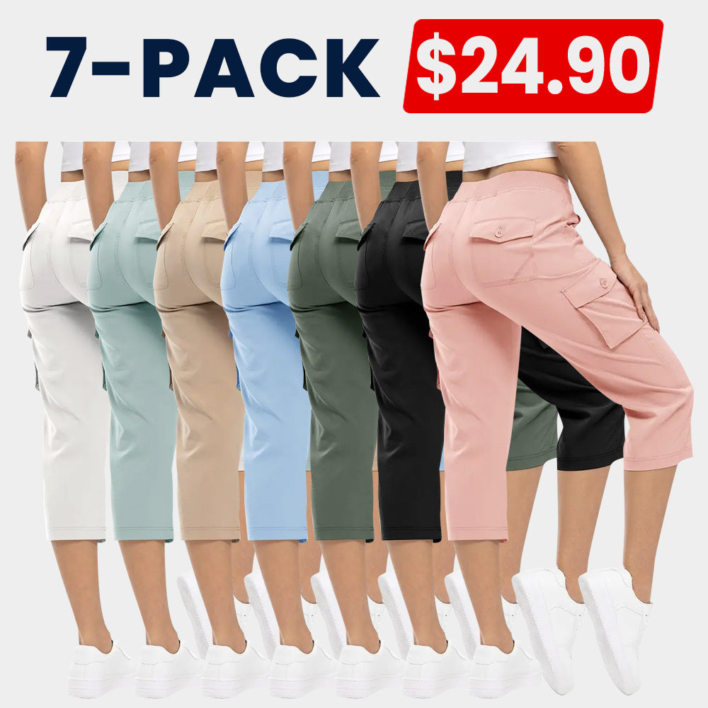 Women's Cargo Capris Pants Plus Size Outdoor Lightweight Casual Trip Loose Shorts