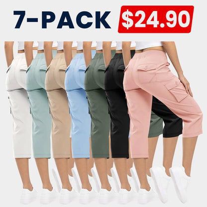 Women's Cargo Capris Pants Plus Size Outdoor Lightweight Casual Trip Loose Shorts