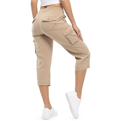 Women's Cargo Capris Pants Plus Size Outdoor Lightweight Casual Trip Loose Shorts
