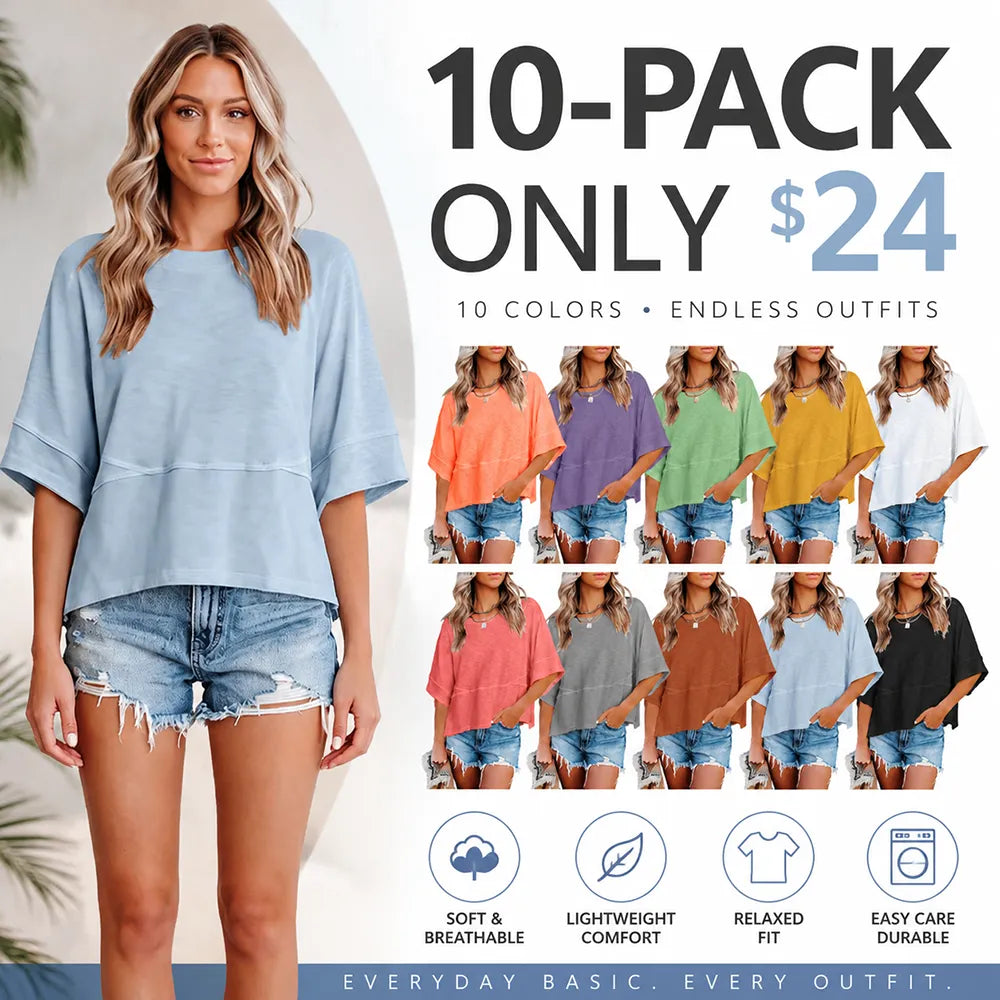 Women's Batwing Half Sleeve T-Shirts Tops