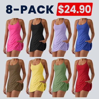 Womens Plush Backless Active Dress-Easy Peezy Edition